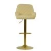 Roman Bar Stool in Cream Leather