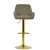 Roman Bar Stool in Taupe Leather