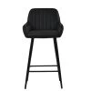Hamilton Bar Stool in Black Leather & Black Base