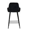 Hamilton Bar Stool in Black Velvet & Black Base