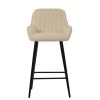 Hamilton Bar Stool in Cream Leather & Black Base