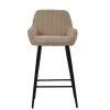 Hamilton Bar Stool in Fawn Brown Fabric & Black Base