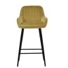 Hamilton Bar Stool in Camel Velvet & Black Base