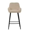 Hamilton Bar Stool in Natural Cream Fabric & Black Base