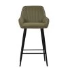 Hamilton Bar Stool in Taupe Leather & Black Base