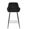 Hamilton Bar Stool in Black Leather & Chrome Base