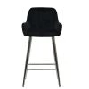 Hamilton Bar Stool in Black Velvet & Chrome Base