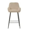 Hamilton Bar Stool in Natural Cream Fabric & Chrome Base