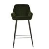Hamilton Bar Stool in Olive Green Velvet & Chrome Base