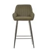 Hamilton Bar Stool in Taupe Leather & Chrome Base