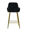 Hamilton Bar Stool in Black Velvet & Gold Base