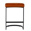 Layto 75cm Bar Stool in Burnt Orange Velvet & Black Base