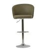 Kenton Bar Stool in Taupe Leather with Armrests