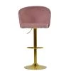 Snape Bar Stool in Pink Velvet with Armrests