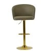 Snape Bar Stool in Taupe Leather with Armrests