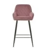 Carson Bar Stool in Pink Velvet & Chrome Base