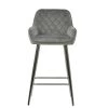 Carson Bar Stool in Light Grey Velvet & Chrome Base