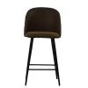 Brooklands Bar Stool in Aged Brown Leather & Black Base