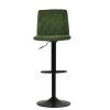 Ares Bar Stool in Aged Olive Green Leather