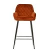 Carson Bar Stool in Burnt Orange Velvet & Chrome Base