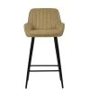 Hamilton Bar Stool in Aged Cream Leather & Black Base