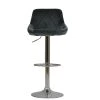 Flo Bar Stool in Light Grey Velvet