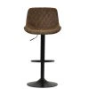 Torek Bar Stool in Aged Brown Leather