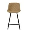 Matteo 65cm Bar Stool in Aged Cream Leather & Black Base