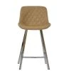 Matteo 65cm Bar Stool in Aged Cream Leather & Chrome Base