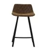 Duran 65cm Bar Stool in Aged Brown Leather & Black Base
