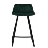 Duran 65cm Bar Stool in Emerald Green Velvet & Black Base
