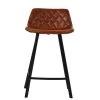 Duran 65cm Bar Stool in Vintage Brown Leather & Black Base