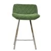 Franz 65cm Bar Stool in Aged Olive Green Leather & Chrome Base