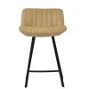 Islay 65cm Bar Stool in Aged Cream Leather & Black Base