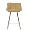 Islay 75cm Bar Stool in Aged Cream Leather & Chrome Base