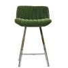 Islay 65cm Bar Stool in Aged Olive Green Leather & Chrome Base