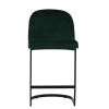 Delamere 75cm Bar Stool in Emerald Green Velvet & Black Base