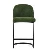 Delamere 75cm Bar Stool in Aged Olive Green Leather & Black Base