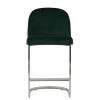 Delamere 75cm Bar Stool in Emerald Green Velvet & Chrome Base