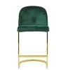 Delamere 75cm Bar Stool in Emerald Green Velvet & Gold Base