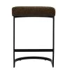 Burrello 65cm Bar Stool in Aged Brown Leather & Black Base