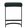 Burrello 75cm Bar Stool in Forest Green Leather & Black Base