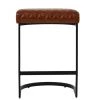 Burrello 65cm Bar Stool in Vintage Brown Leather & Black Base
