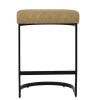 Burrello 75cm Bar Stool in Aged Cream Leather & Black Base