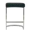Burrello 75cm Bar Stool in Forest Green Leather & Chrome Base