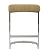 Burrello 65cm Bar Stool in Aged Cream Leather & Chrome Base