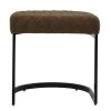 Burrello 46cm Bar Stool in Aged Brown Leather & Black Base