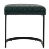 Burrello 46cm Bar Stool in Forest Green Leather & Black Base