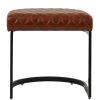 Burrello 46cm Bar Stool in Vintage Brown Leather & Black Base