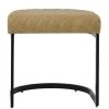 Burrello 46cm Bar Stool in Aged Cream Leather & Black Base